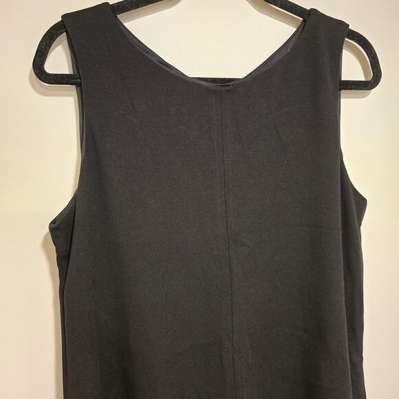 Eileen Fisher Little Black Dress Viscose Silk Blend Minimalist Medium Women - Picture 3 of 11